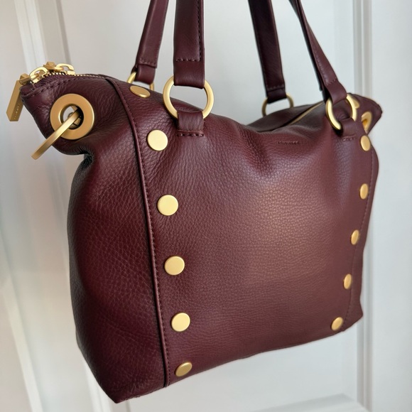 Hammitt Daniel Medium Satchel Cherrywood Leather Brushed Gold - Picture 3 of 8